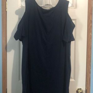 Navy Cold Shoulder Dress